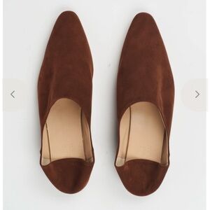 Jamie Haller Mules Chocolate Suede Sz 39